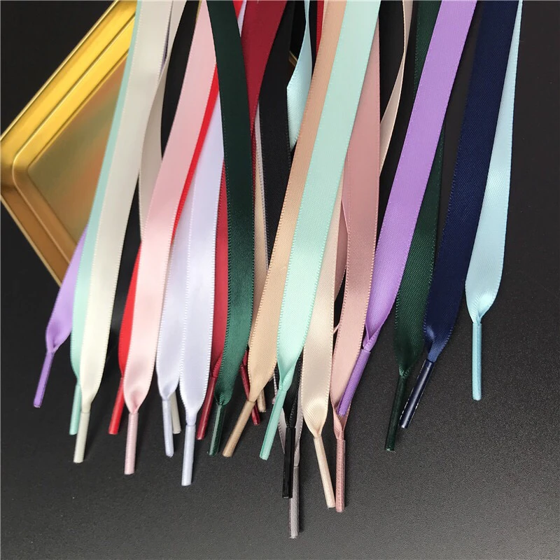 

1Pair Satin Silk Ribbon Shoelaces 80/100/120/150CM Length Sneaker Sport Shoes Lace Adult Children's laces S2