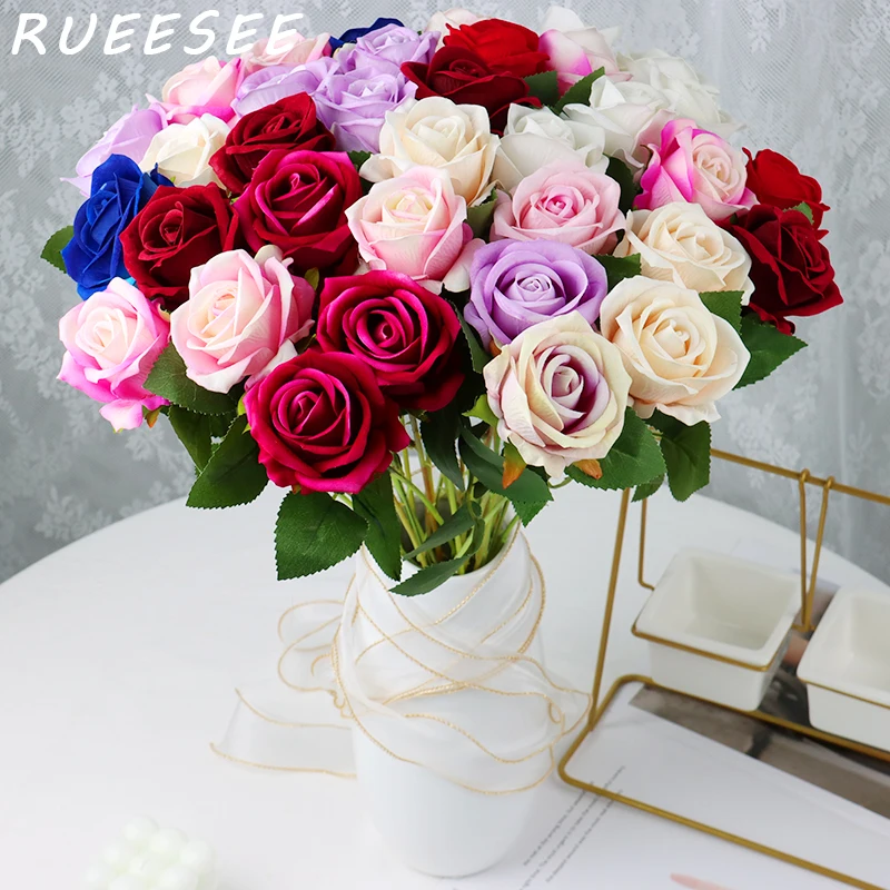 Искусственные цветы 63 см роза шелковый длинный стержень свадебное искусство с
