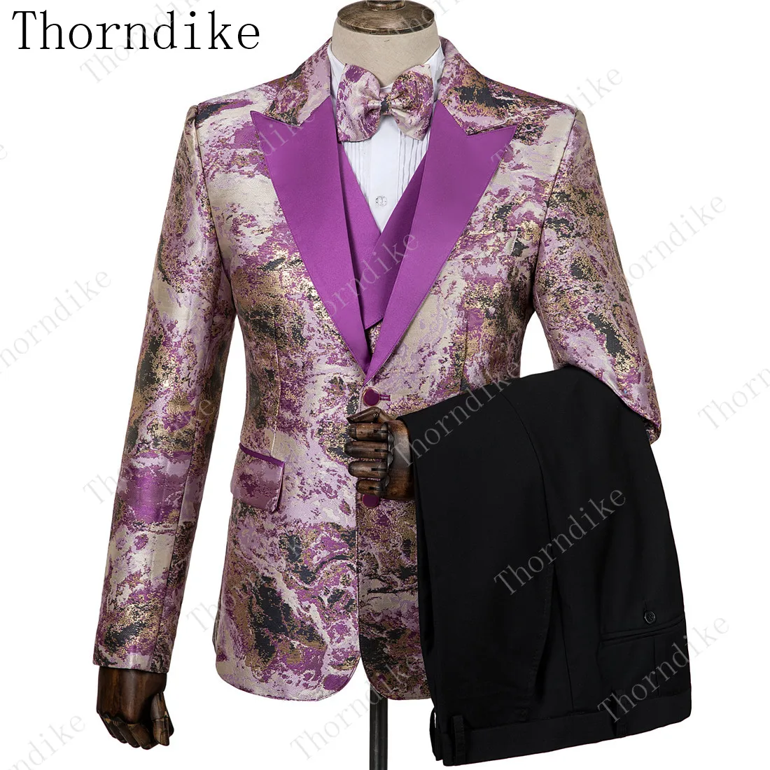 Thorndike мужской костюм куртки + брюки жилет Модный высококачественный осенний