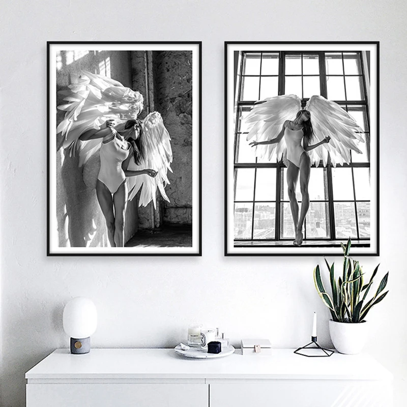 Настенные рисунки крыла ангела холст плакаты и принты настенное искусство