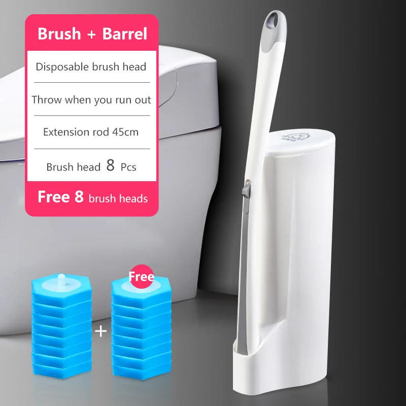 Toilet brush set ONEUP одноразовая щётка для туалета стерилизатор без мертвой углы набор для чистки туалетной щетки держатель Очиститель инструмент Аксессуары для ванной комнаты - Цвет: Toilet brush set