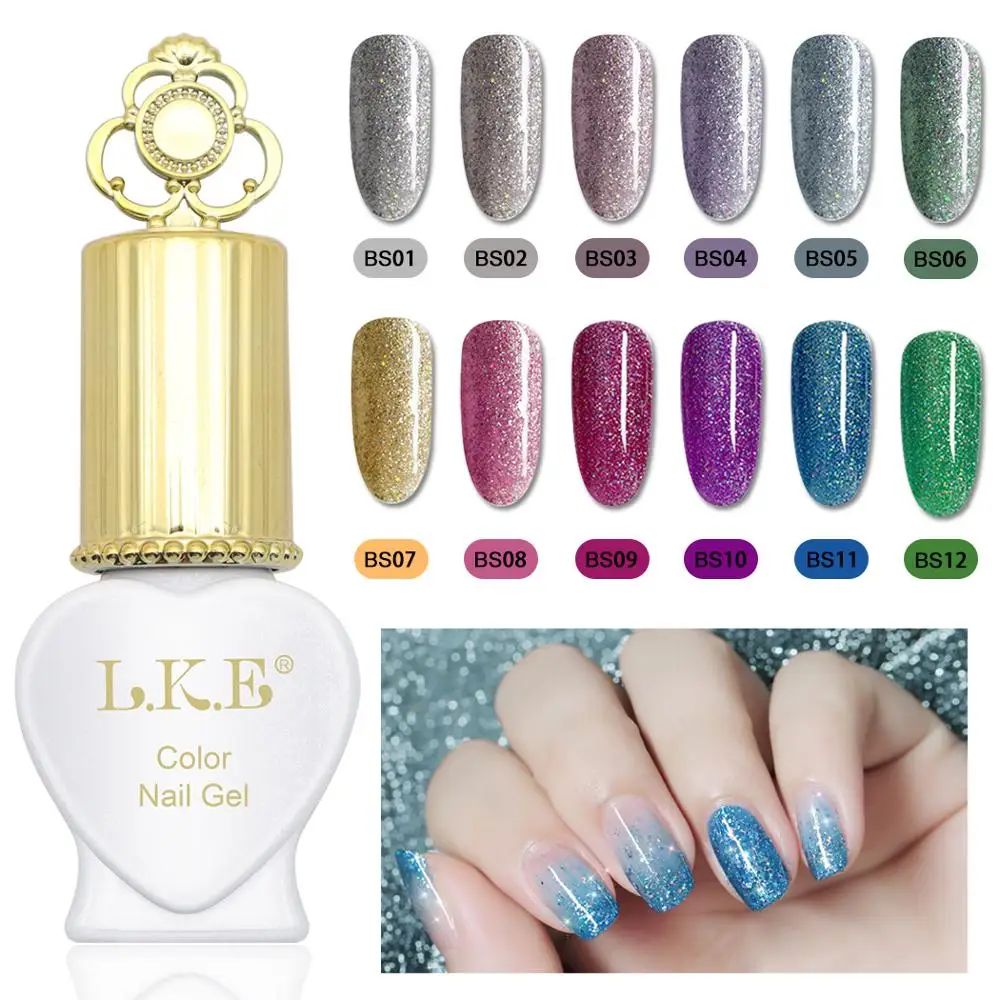 Супер цветные гелевые краски Кристальный лак LKE для дизайна ногтей Блестящий