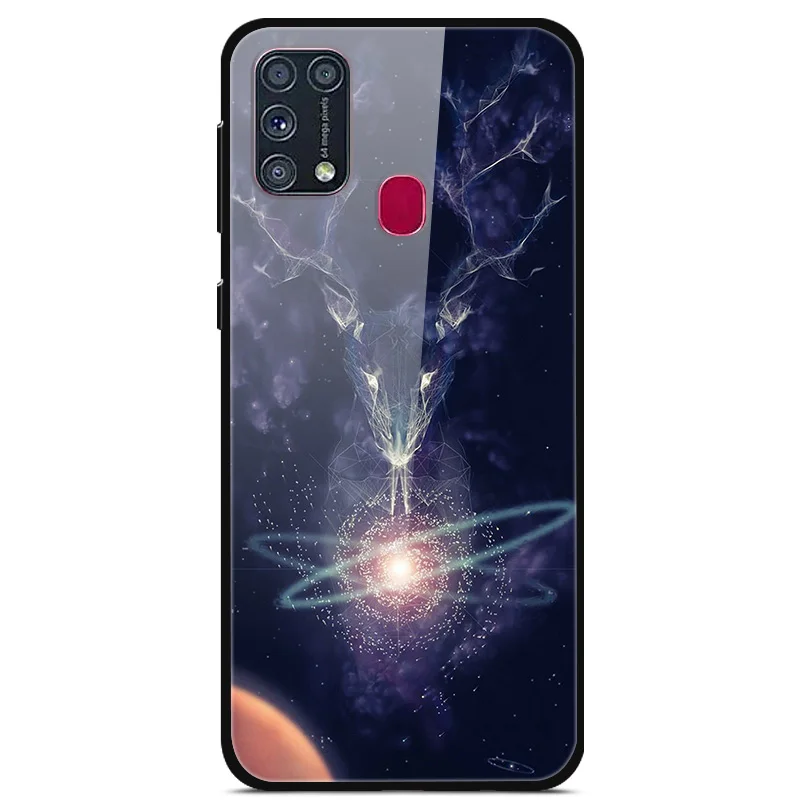 Чехол-накладка для Samsung Galaxy M31S M21 M31 s из закаленного стекла жесткий 2020