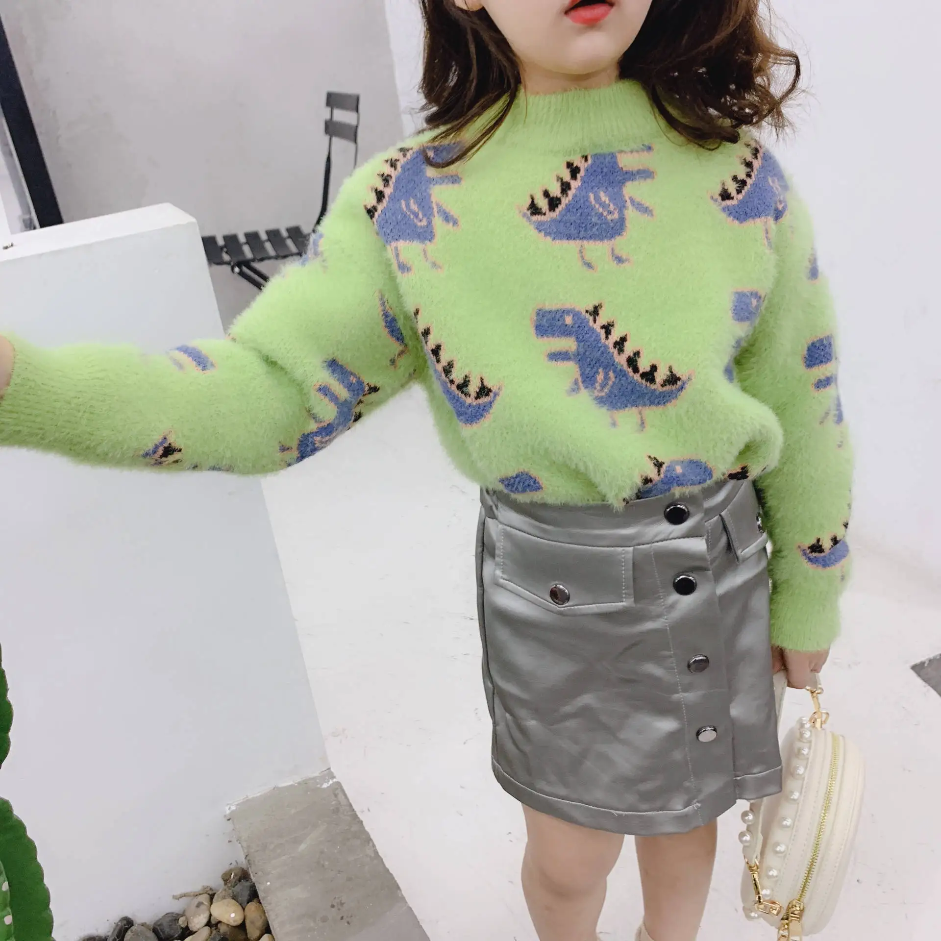 Детский свитер 2019 г. осенне-зимний детский вязаный пуловер с воротником под горло