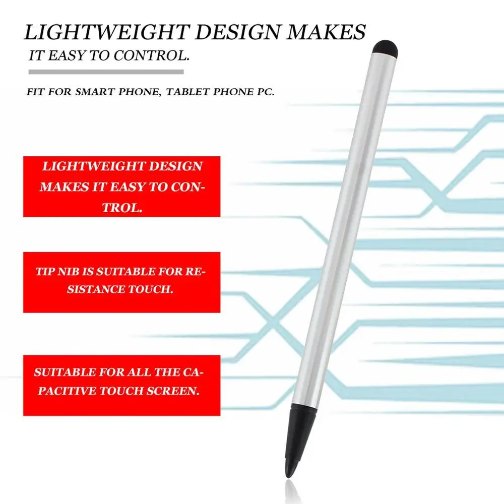 2 в 1 Многофункциональный Сенсорный экран ручка Универсальный стилус резистивным