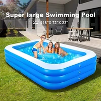 3 layer inflatable pool bathing tub children baby home outdoor large swimming pool inflatable square inflatable pool wholesale