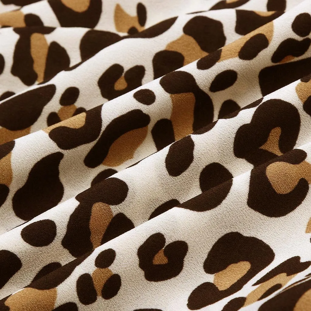 

Skirt Women Leopard Print Mid-Rise Elastic Band Ruffle Skirt Women'S Fashion Ball Casual Skirt Women'S Clothing #Zer