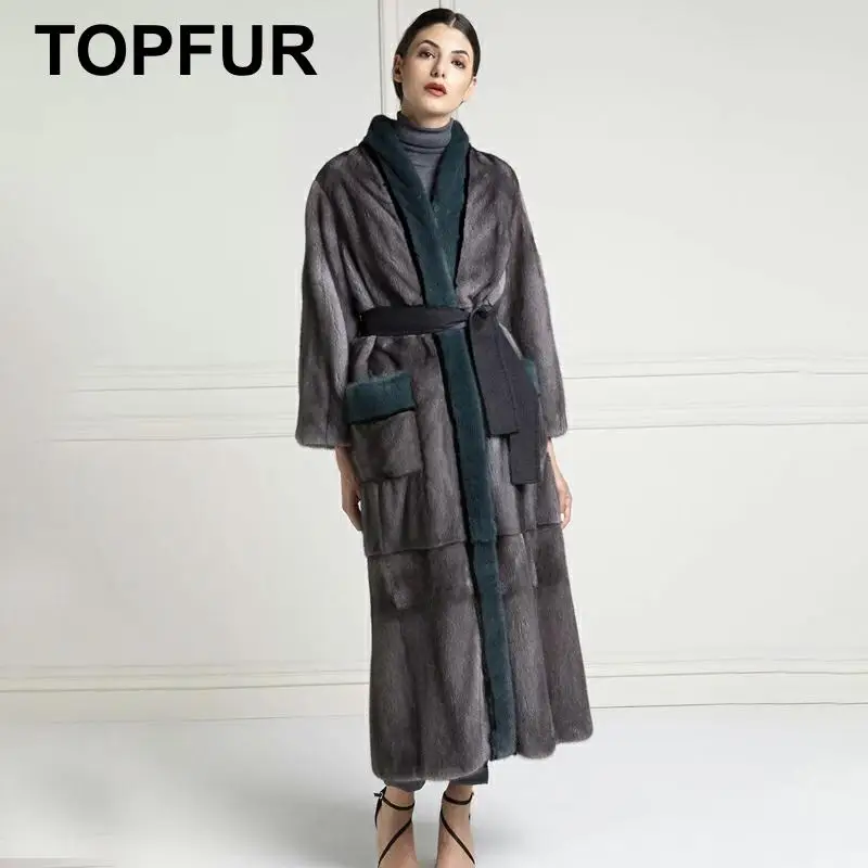 TOPFUR натуральное меховое пальто женское зимнее пальто женская кожаная куртка шуба из натуральной норки размера плюс настоящая Меховая куртка зимний мех норки