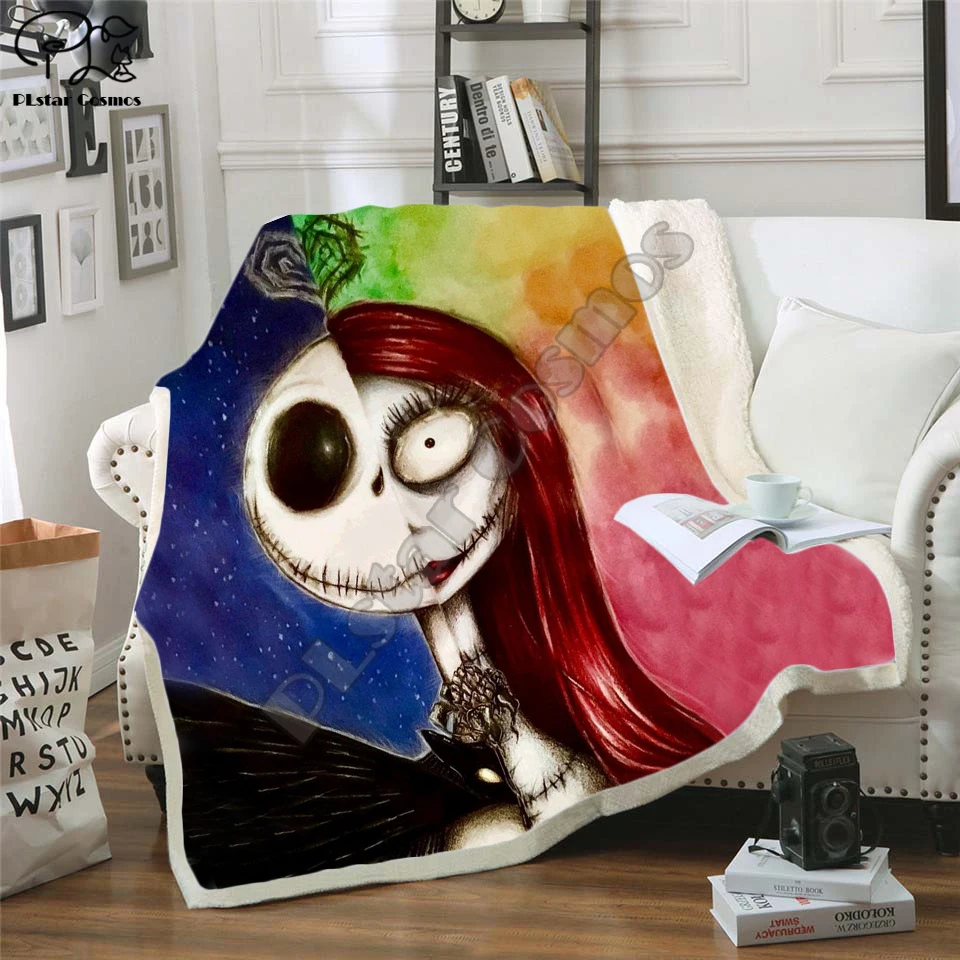 

The Nightmare Before Christmas Jack Skull Sherpa Blanket Plush Velvet Warm Sheet Cartoon Office Nap Blanket JACK-015