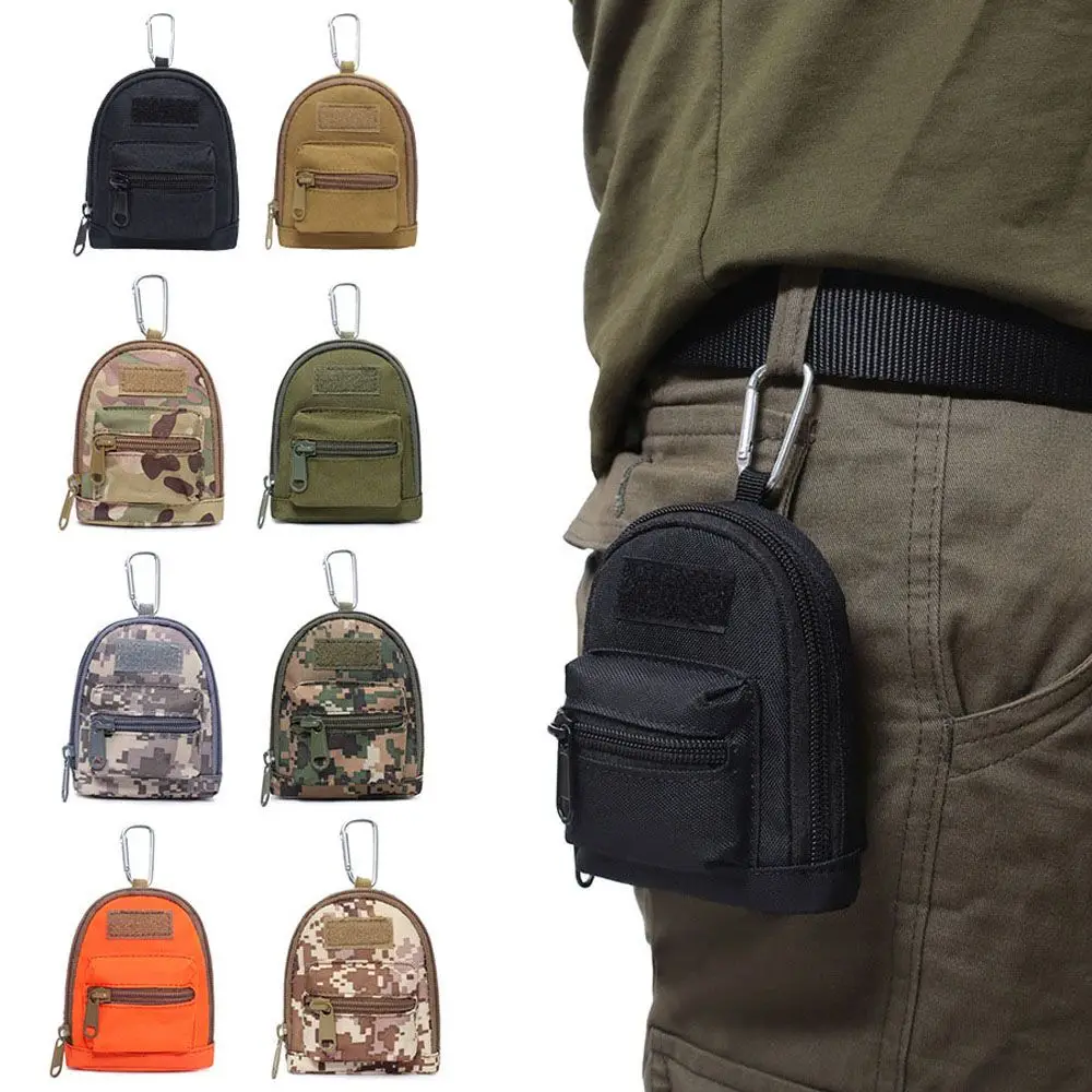 Поясная сумка с карабином нейлоновый кошелек для мелочи несколькими карманами