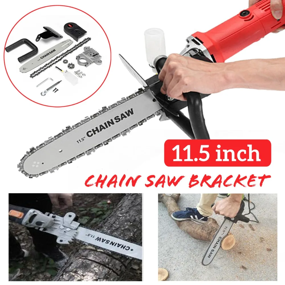

Electric saws Upgrade 11.5 Inch Chainsaw Bracket Changed 100 125 150 M10/M14/M16 Angle Grinder Into Chain Saw Woodworking Tool