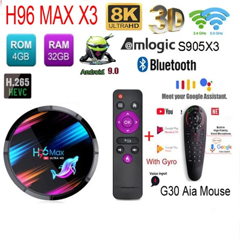 Тв-приставка H96 MAX X3 Android 9 0 1000 м 4 + 128/64 гб 2 ггц | Электроника