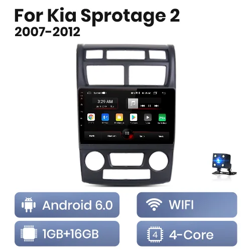 WIFI (1GB-16GB) A AWESAFE для Kia Sportage 2007 2008 2009 Автомобильный Радио Мультимедиа Видео плеер gps Нет 2din 2 din Android 8,1 2 ГБ+ 32 ГБ - Цвет: WIFI (1GB-16GB) A