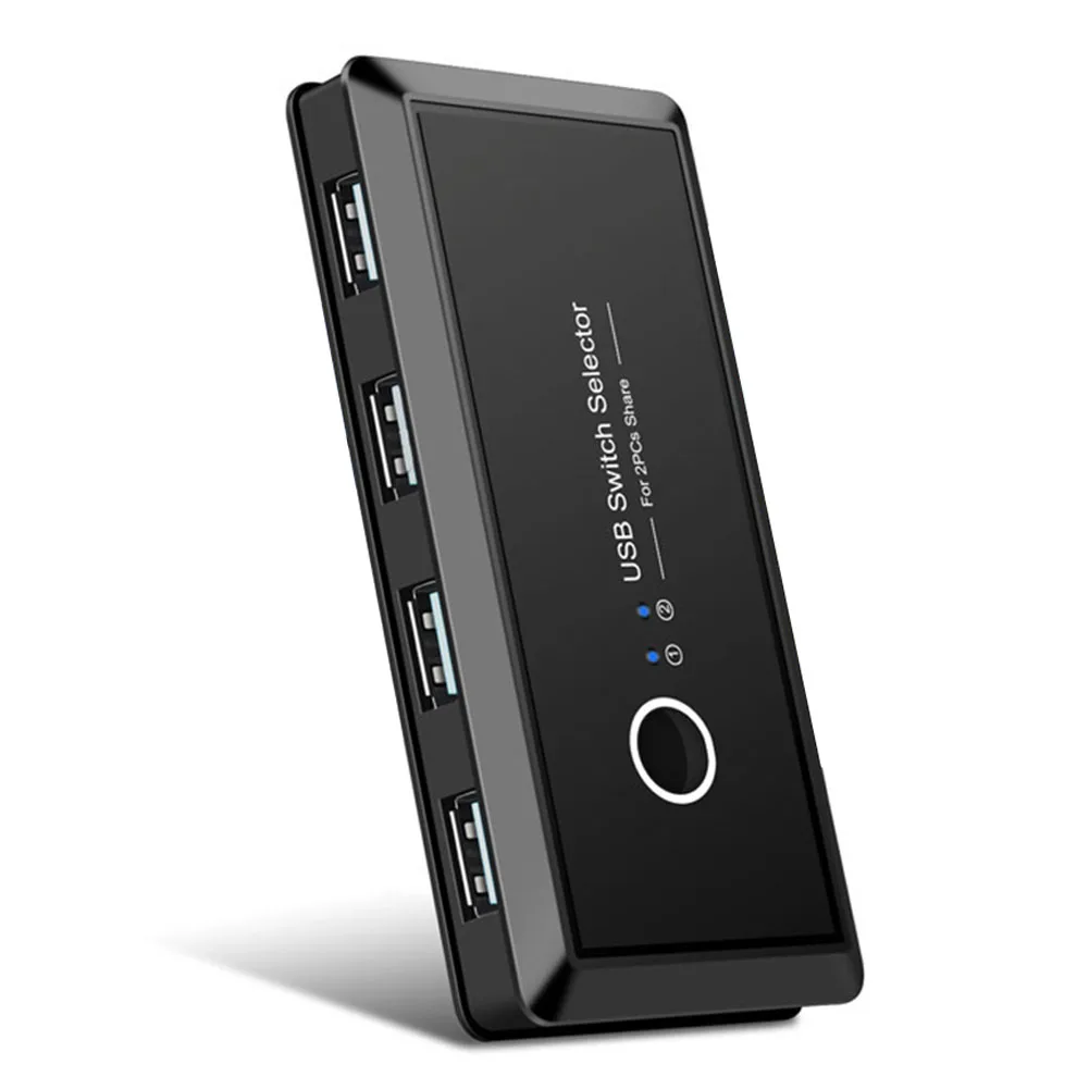 2 компьютера 4 USB устройства KVM переключатель коробка USB2.0 Switcher 2x4 0 периферийный