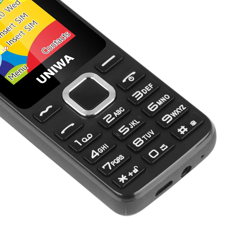 uniwa e1801 2g gsm 1 77 inch feature phone 800mah cellphone wireless fm radio telephone dual sim dual standby for elder man free global shipping