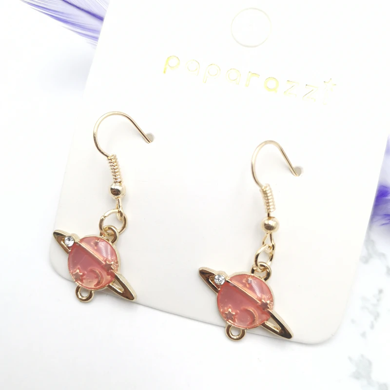 

New Universe Planet Lady Pink Starry Sky Earrings Fashion Jewelry Girl Gift Korean Earring Jewelry Cute Crystal Earrings