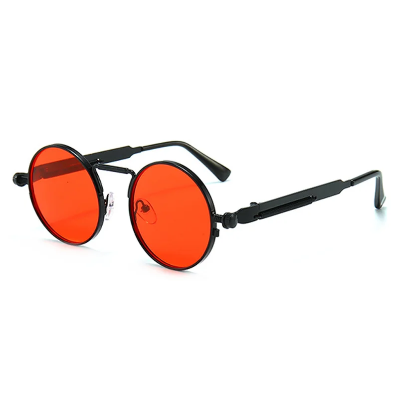 Женские металлические Винтажные Солнцезащитные очки в стиле панк, круглые брендовые дизайнерские модные очки с зеркальными линзами, высок...