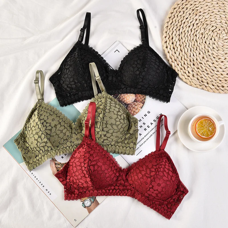 Женский кружевной бюстгальтер с чашками пуш-ап и цветочным принтом | Женская