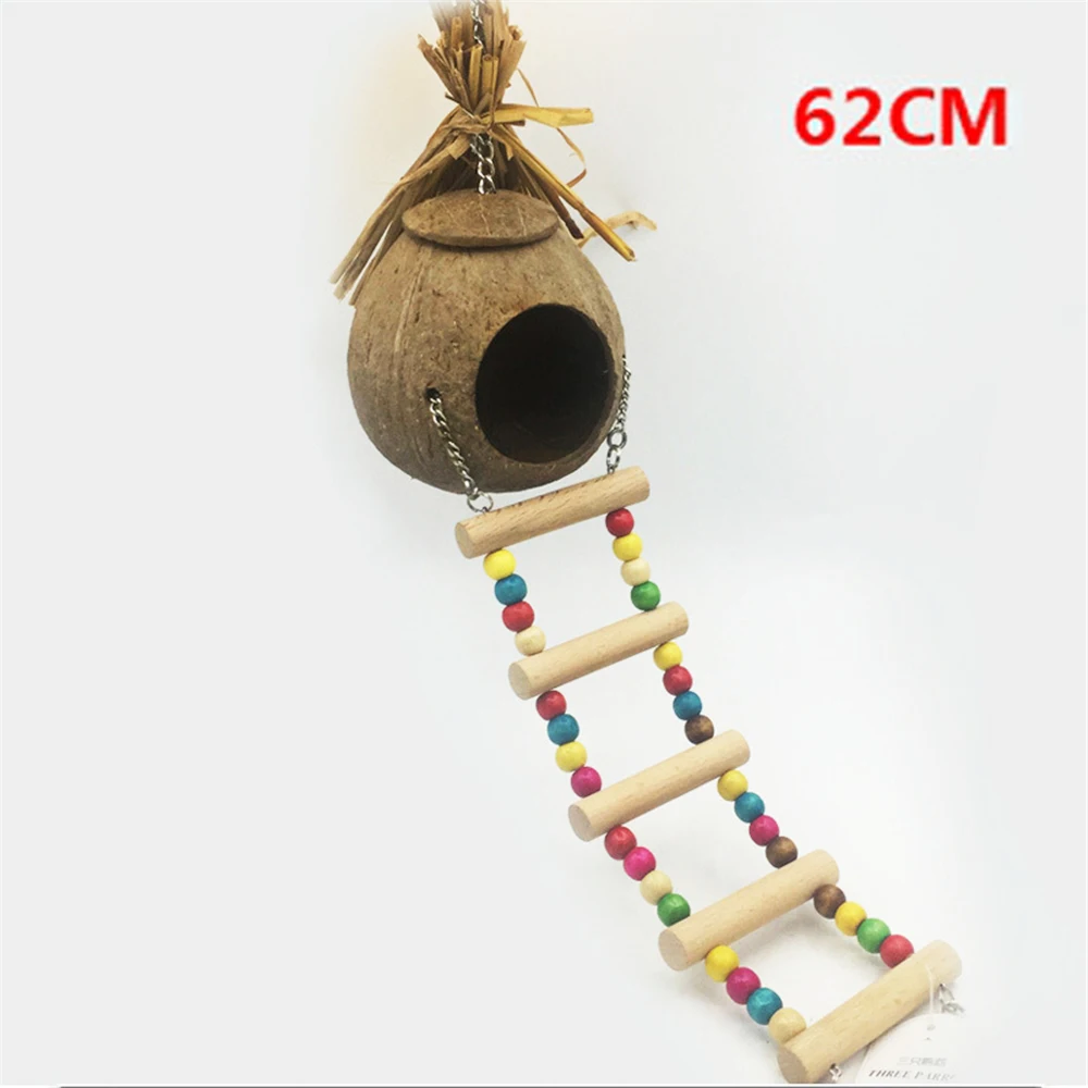 Натуральный кокосовый попугай подвесной домик для птиц кормушка маленькая