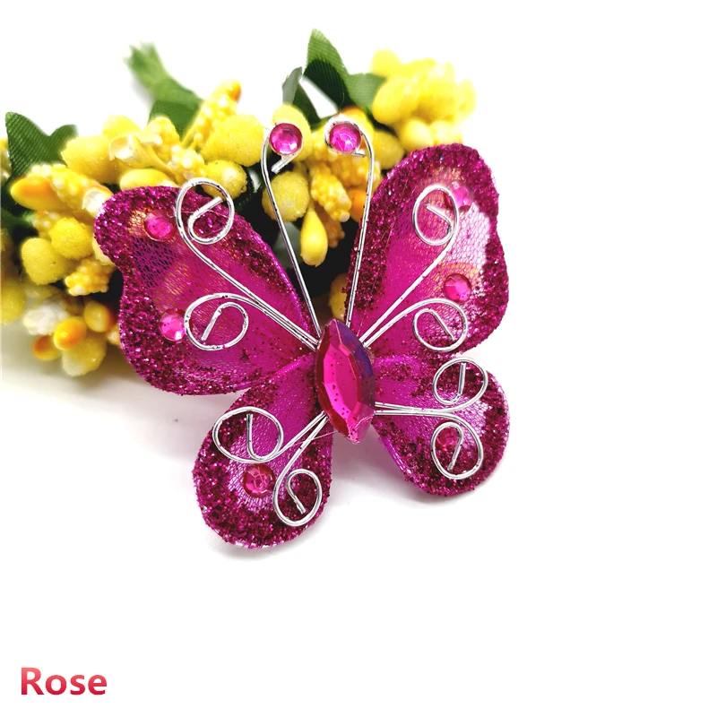 Rose 2 шт./партия красивая бабочка DIY аксессуары для одежды шляпа декоративные аксессуары для рукоделия# pj8192 - Цвет: Rose