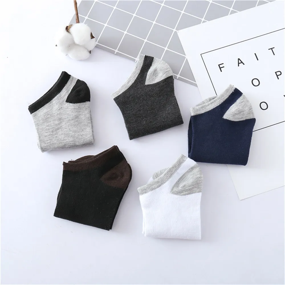 

5 Pairs Men Socks Sports Running Five Finger Toe Socks Elastic Short Soild Socks Harajuku Calcetines Hombre Free Shipping