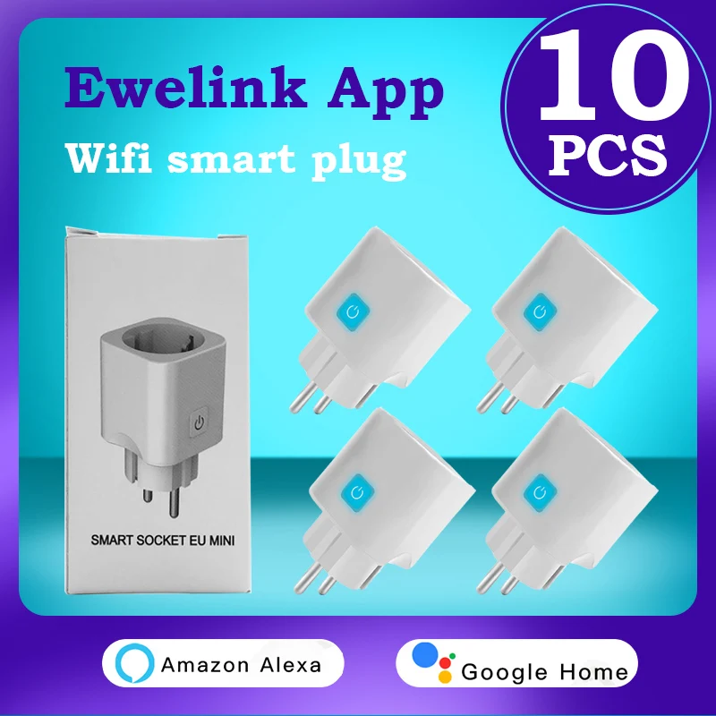 Ewelink WIFI умная вилка ЕС 10A Беспроводное управление вкл/выкл Diy Автоматизация жилые