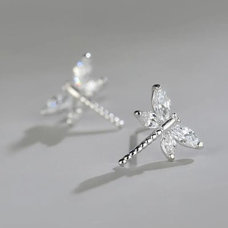 

VENTFILLE Sterling Silver Fashion Diamond-studded Atmosphere Dragonfly Earrings Ladies Animal Earrings Gifts Wholesale