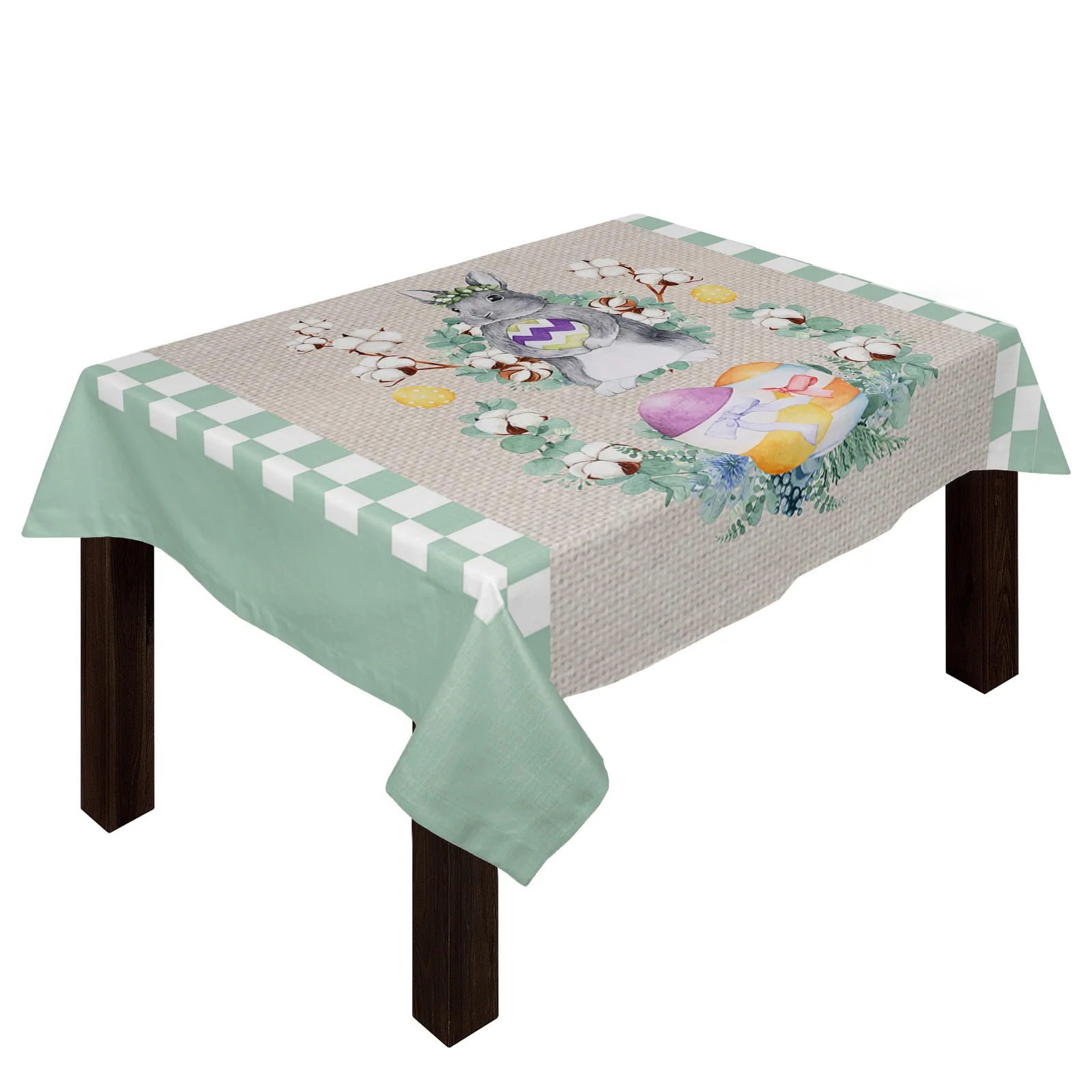 

Пасхальные клетчатые яйца кролика скатерть для отеля стол для пикника прямоугольные скатерти для стола домашний обеденный чайный столик у...