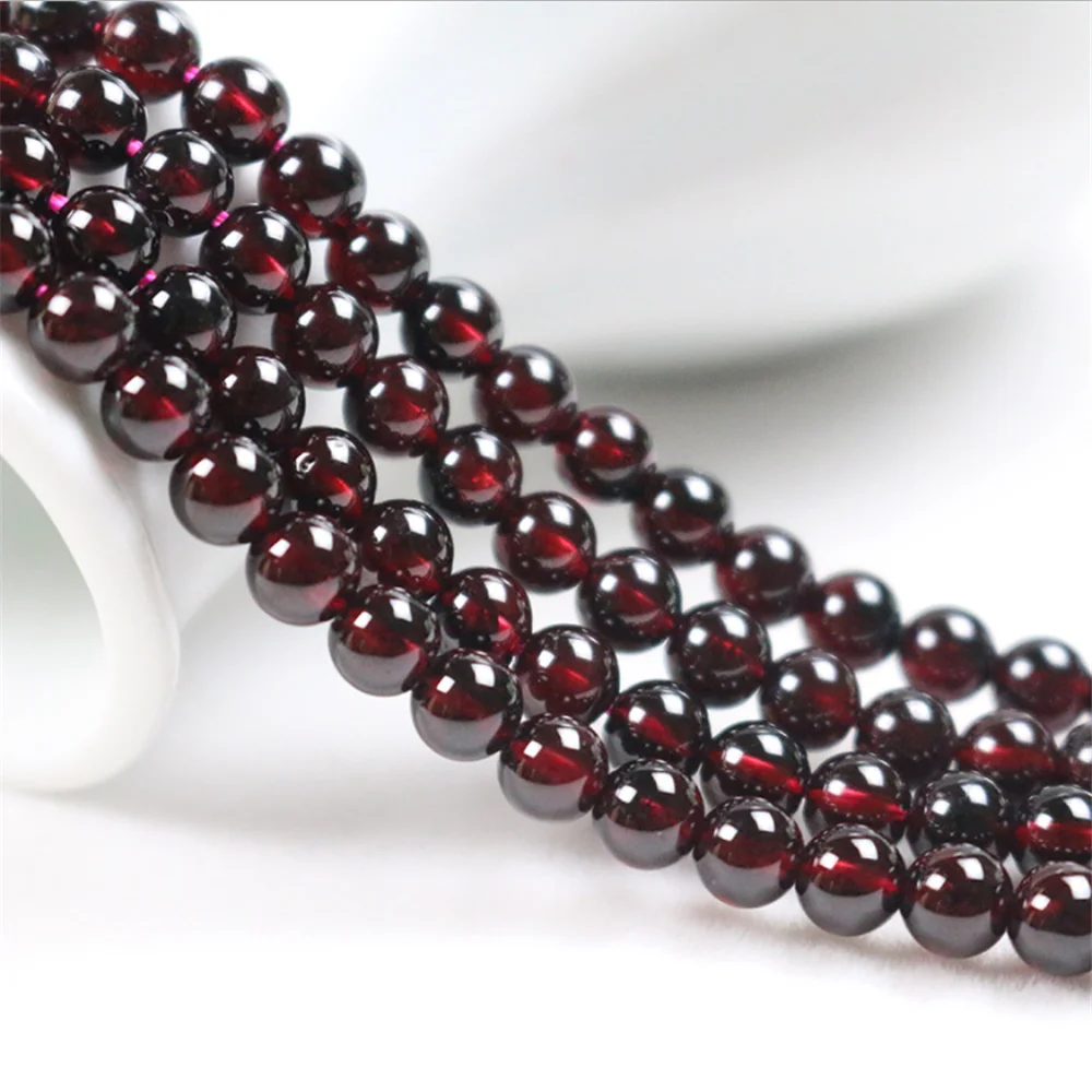 

Grade AA Natural Garnet Beads 3mm-10mm Cherry Red Color NOT Dyed Smooth Polished Round 15.4 Inch Strand SL06
