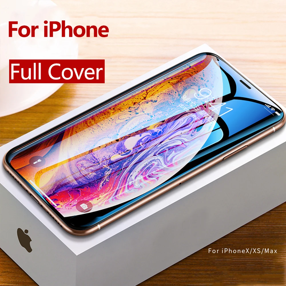 9D закаленное стекло для iPhone XR защита экрана на XS Max 7 8 X 6 6s Plus защитная стеклянная