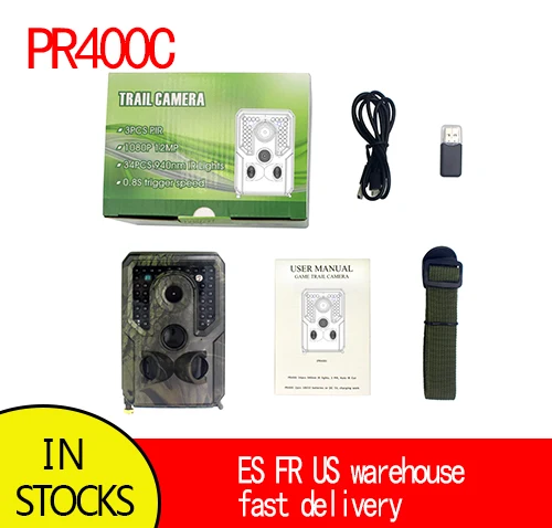 

PR400C Hunting Camera Security Wildlife Home Surveillance Wild Camera with Full 1080P Photo-taps Video Recorder Wild Cameras