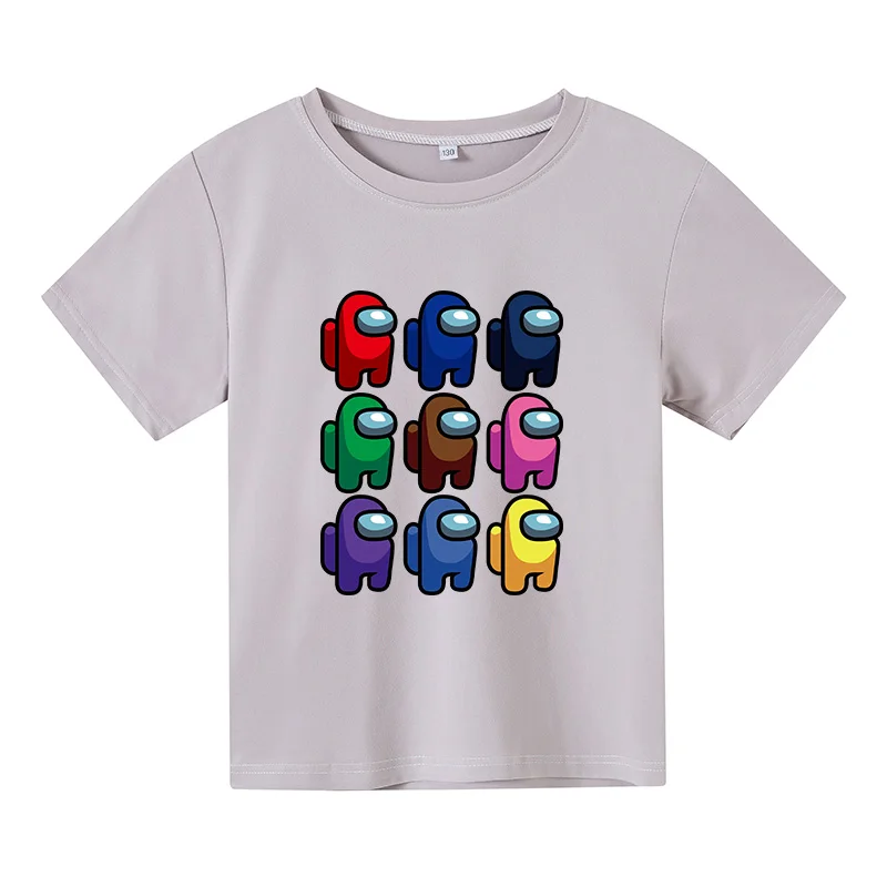 

Cartoon T-shirt Kids New Summer Fashion T-shirt Solid Color Printing Kids Graphic T-shirt Girl Boy Cute T-shirt Top Clothes Outf