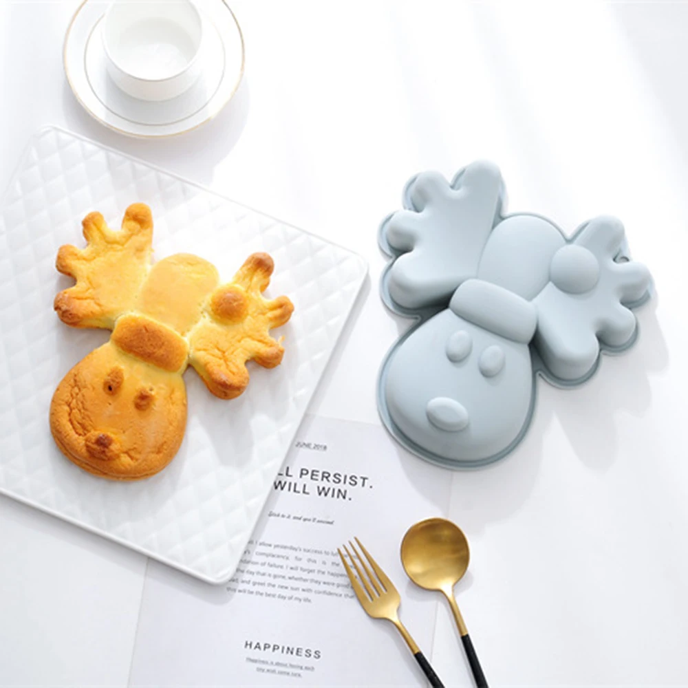 

8 Inch Elk Silicone Cake Mold Baking Mold Cartoon Silicone Baking Pan Non-Stick Baking Tool