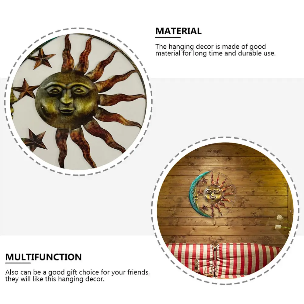 

1 Pc Moon Sun Pendant Chic Wall Hanging Adornment Attractive Wall Pendant