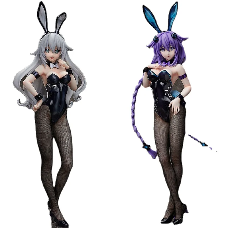 

Big Size 45cm 42cm Hyperdimension Neptunia Black Heart / Purple Heart Bunny Ver. 1/4 Scale PVC Figure Collectible Model Toy