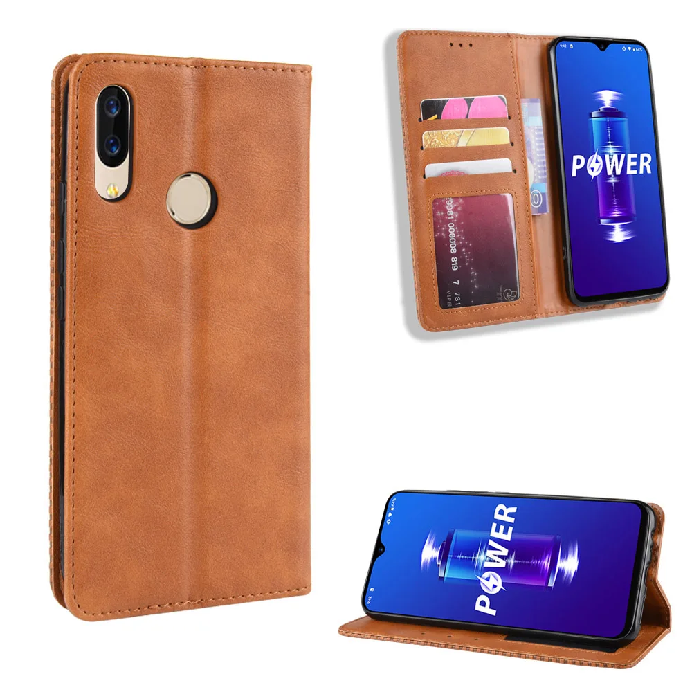 luxury leather phone case for umidigi power back cover flip wallet with stand retro coque free global shipping