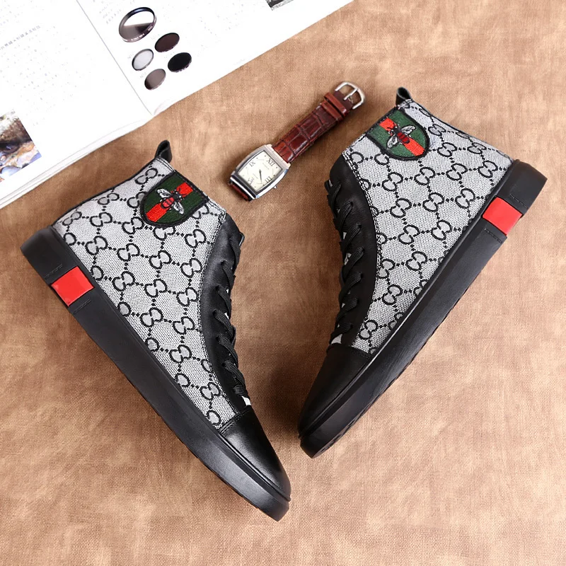

Fashion Breathable Skateboard Casual Shoes Men/Women Sneakers High Top Trainers Genuine Leather Shoes size 37-46