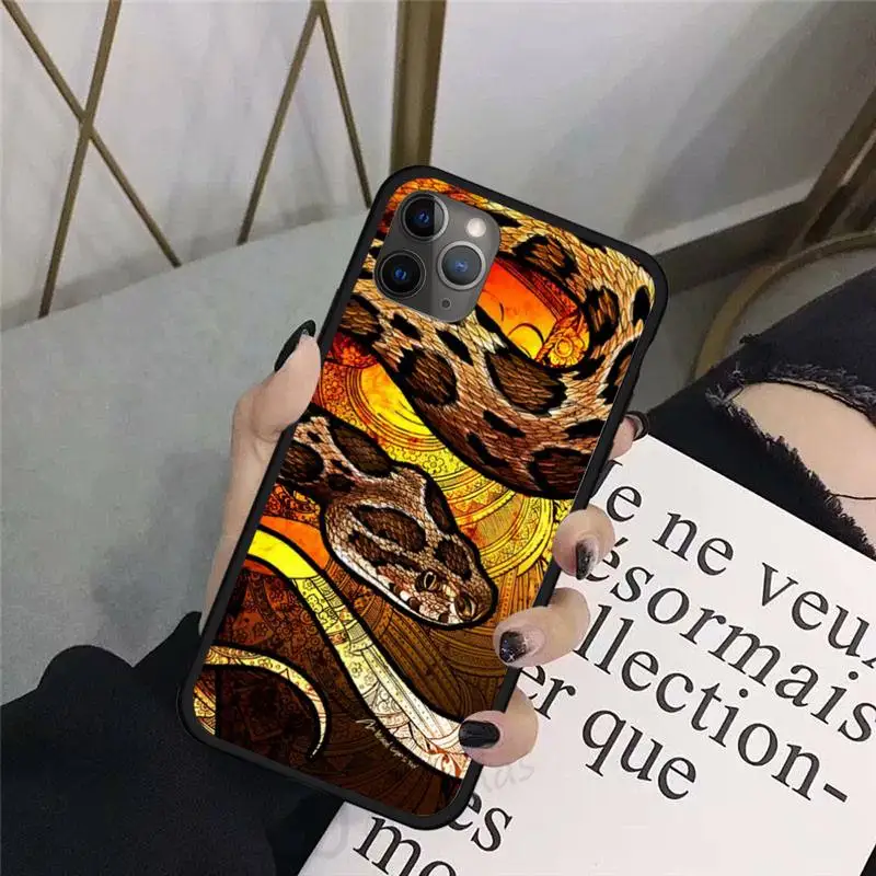 

Color art artistic painting snake Phone Case For iphone 8 11 12 Redmi note 8 9 s huawei p 30 pro lite plus cover shell funda
