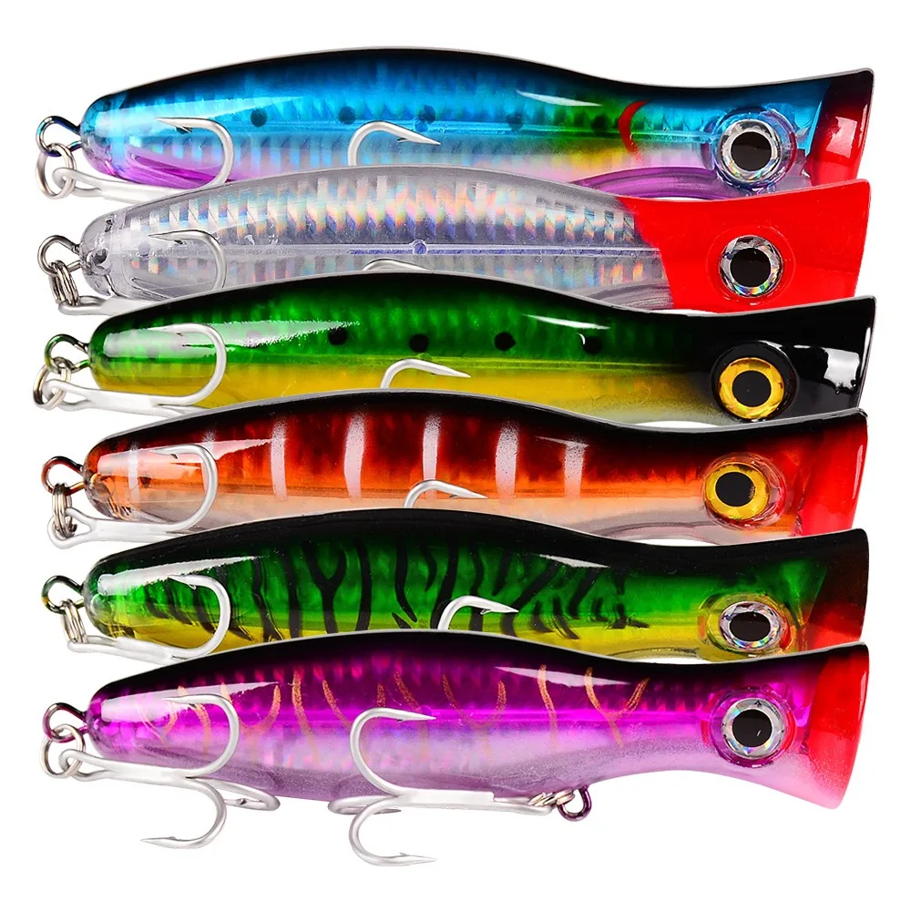 

Popper Fishing Lures Weights 13cm 43g Large Poppers Top Water Lure Isca Artificial Hard Bait Fishing Tackle Articulos De Pesca