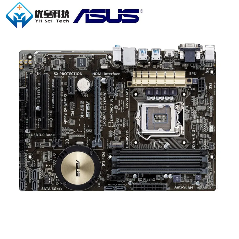 Asus Z97 K Intel Оригинальное настольное гнездо для материнской платы LGA 1150 Core