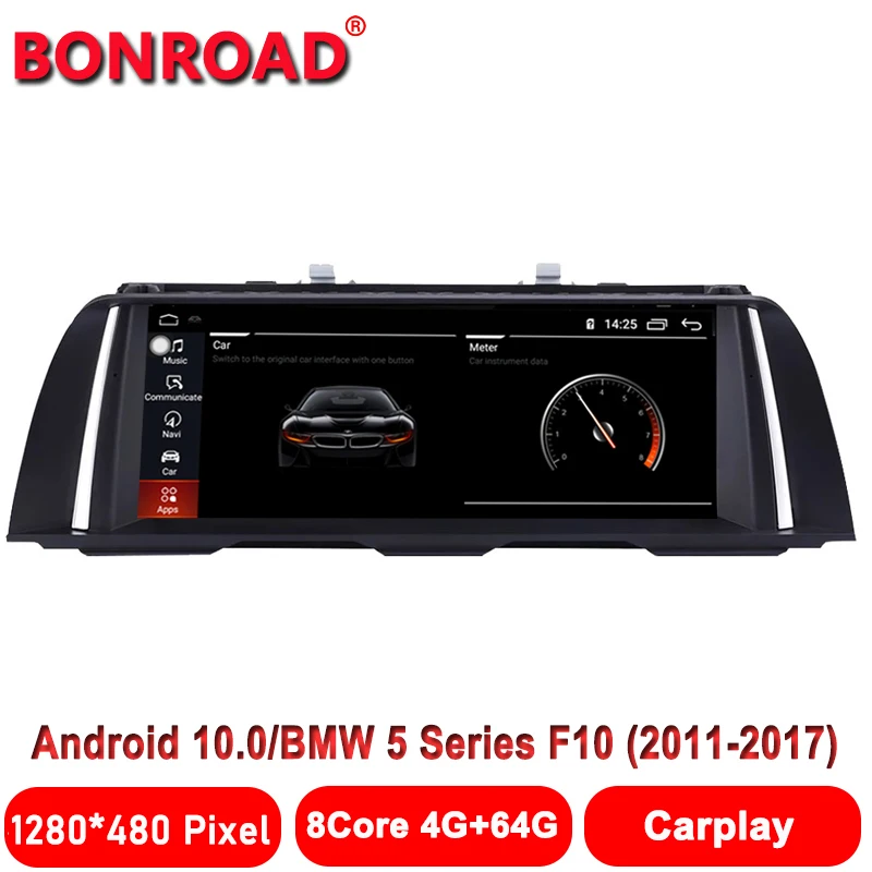 

10.25" Android 10.0 Ram4G /Rom 64G 8Core 1280*480P Car GPS Radio for BMW 5 Series 520i F10 F11 (2011-2016) CIC/NBT with BT Wi-Fi