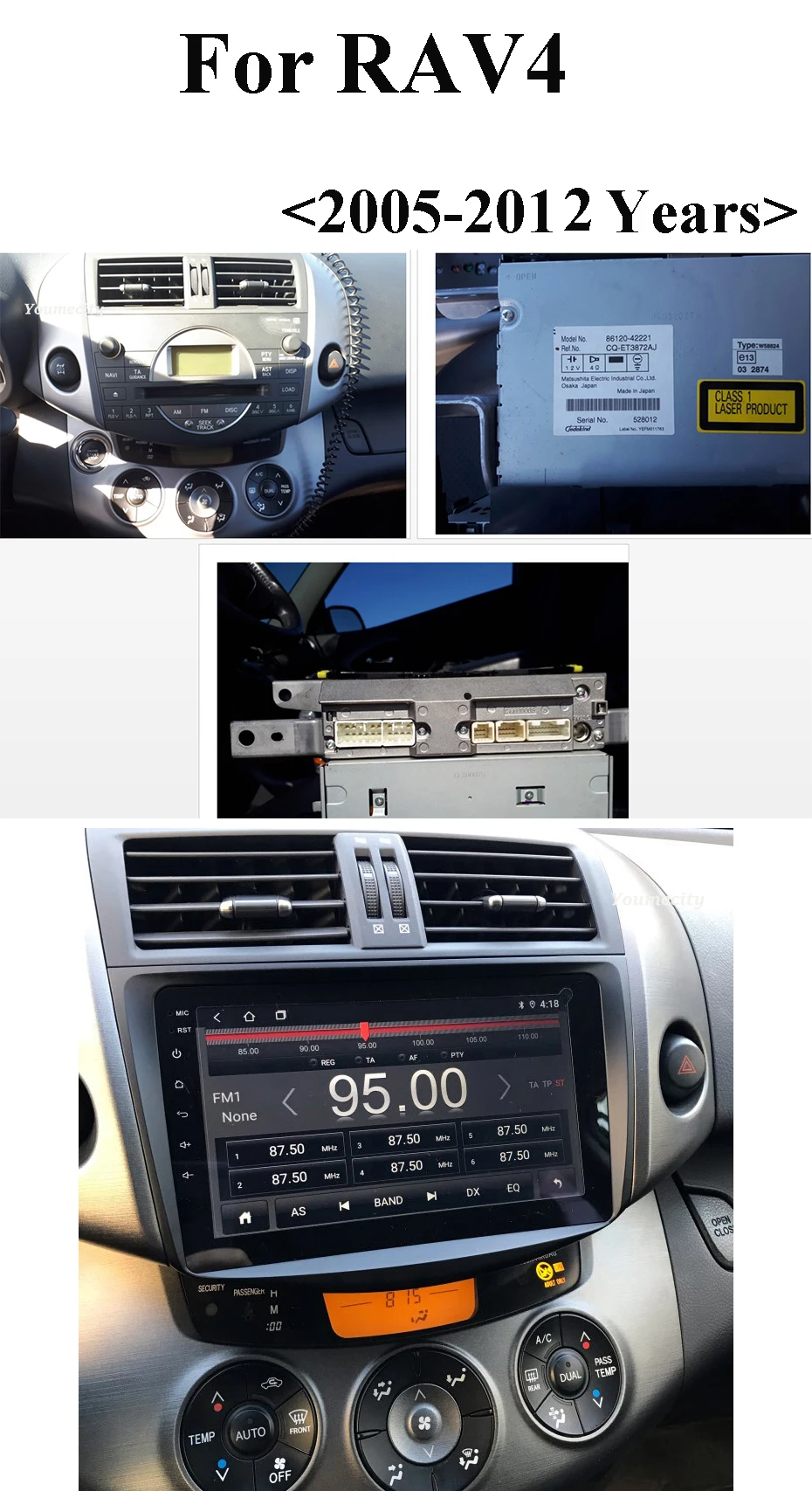 Автомобильный DVD для Toyota Old RAV4 Аудио Видео Стерео gps Радио RDS Wifi 2006-2012 1024*600 HD экран 2Din Android 9,0 Carplay TPMS