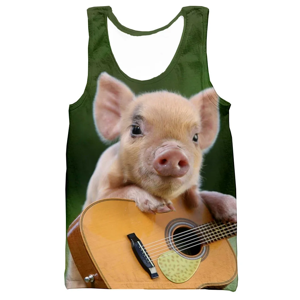 Жилет мужской/женский с 3D-принтом в виде свиньи Модный повседневный стильный топ