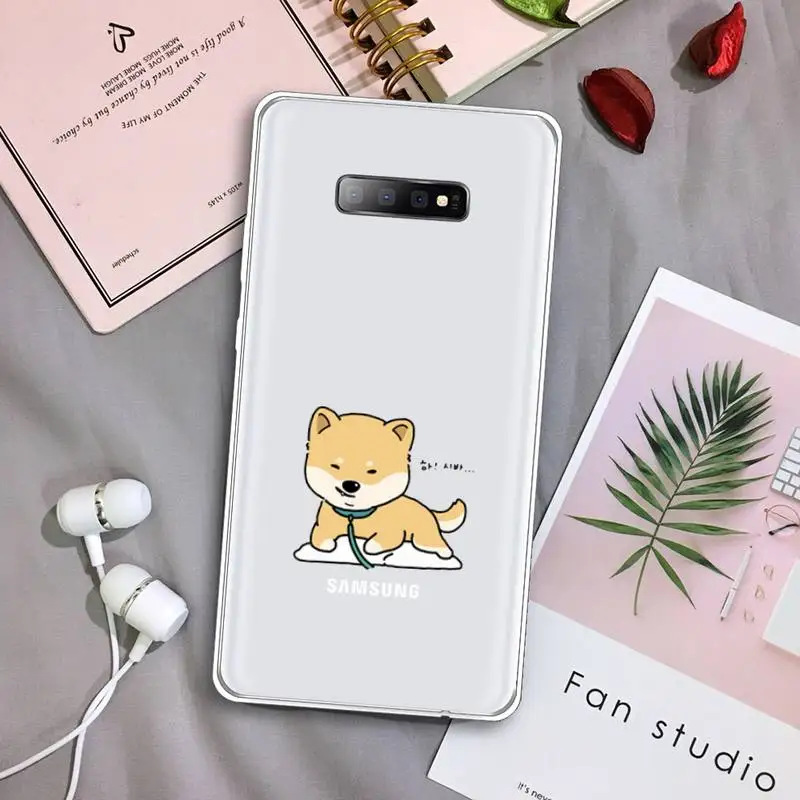 

Corgi cute cartoon dog animal Phone Case Transparent For Samsung Galaxy A 71 21s S note 8 9 10 plus 20 ultra
