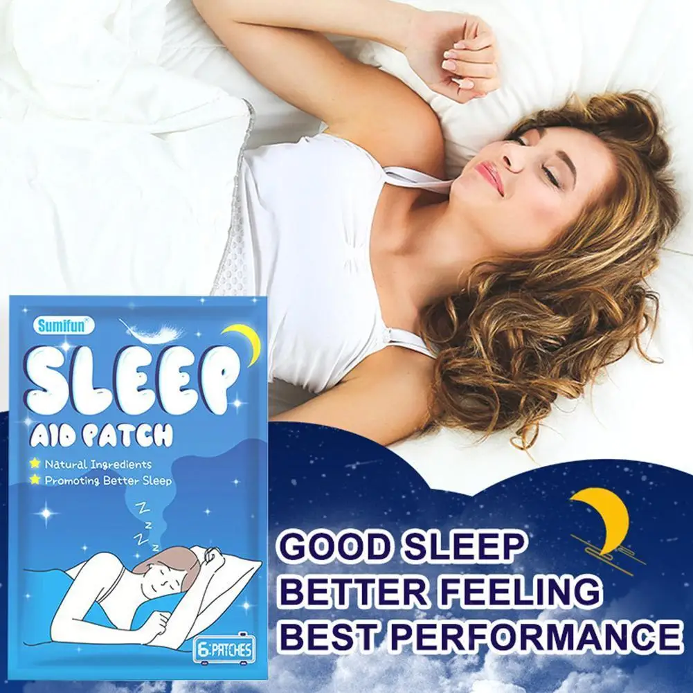 

6Pcs Sleep Aid Medical Plaster Sleeping Herbal Patch Improve Insomnia Relieve Stress Anxiety Sticker Body Relaxation Health Care