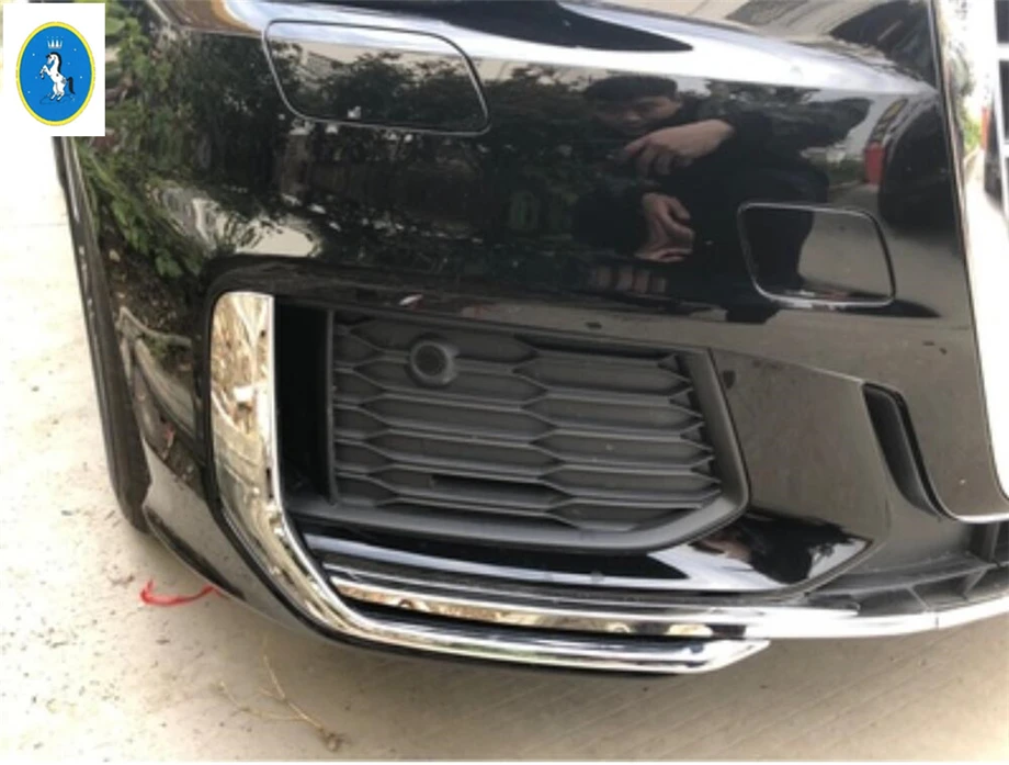 Yimaautotrims авто аксессуары передние противотуманные фары лампа век брови полосы крышка отделка хром подходит для Audi A6 C8 ABS
