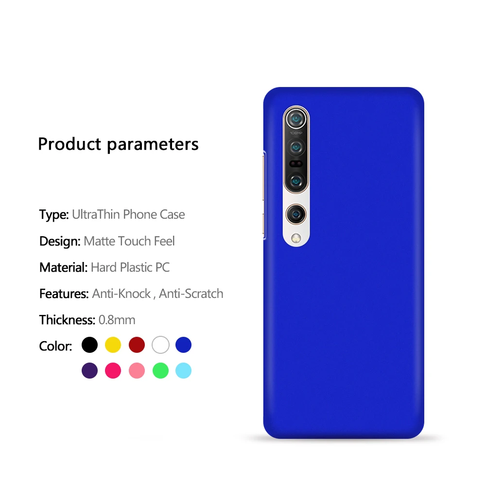 Матовый ПК Жесткий Чехол для Xiaomi Mi Note 10T 10 10i Ultra A3 A2 A1 6X 9T 8 SE Lite Pro 5G Ультратонкий
