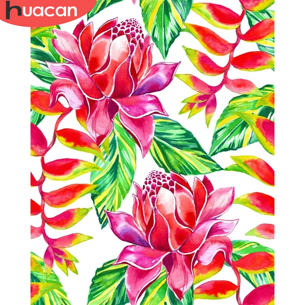 

HUACAN Flower Paint By Number Drawing On Canvas HandPainted Art Gift DIY Pictures By Number Flower Kits Home Decor Frameless