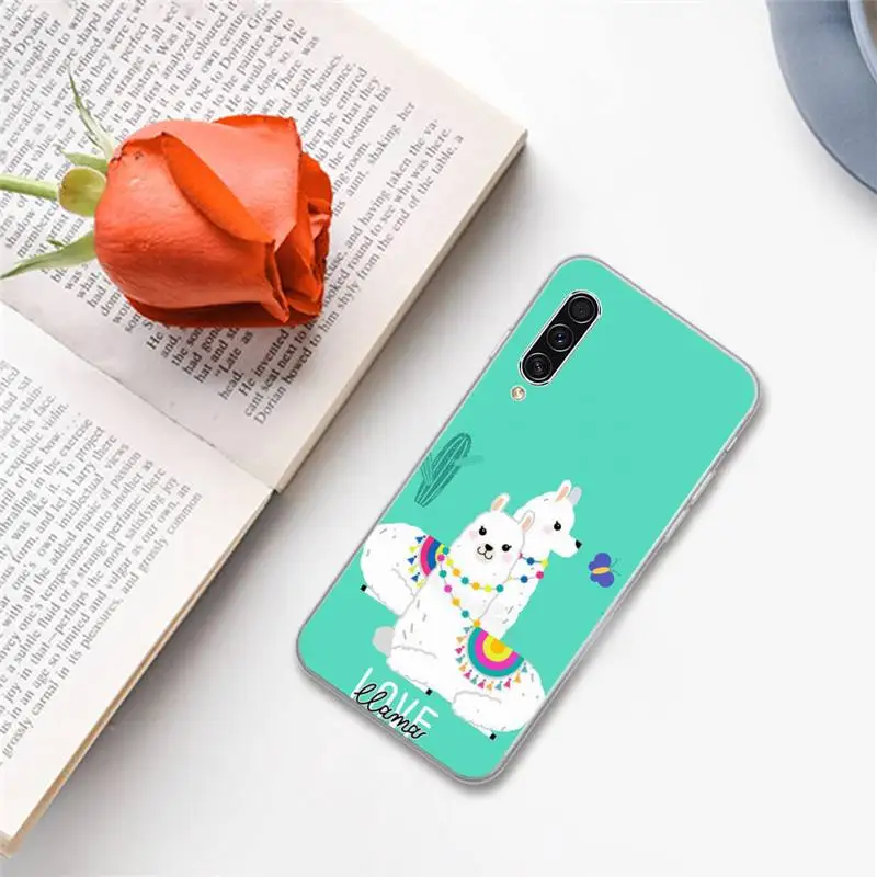 

Cute cartoon animal Alpaca Phone Case For Samsung A S M Note 9 10 20 fe 21 71 30 ultra plus 5g 11 31 51 s