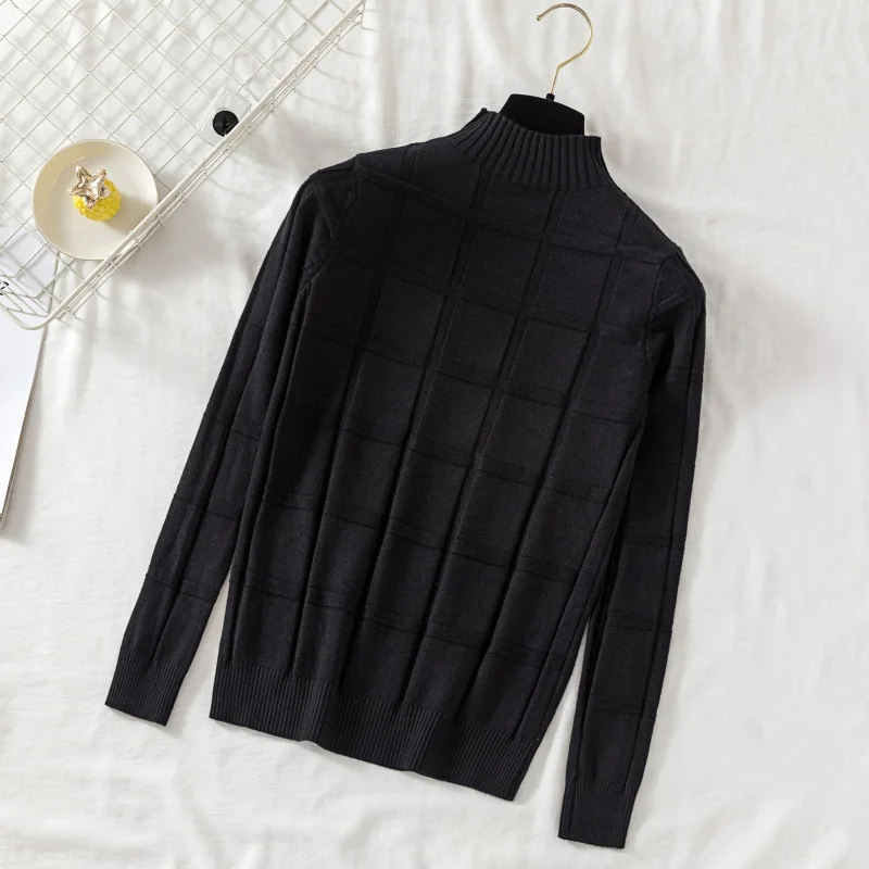 Осень-зима 2019 новинка пуловер с высоким воротником свитер для женщин тонкий